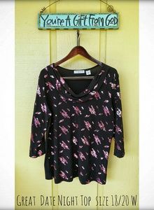 Lovely Woman's Rose Sequins Top by Notations